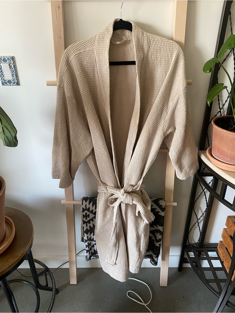 Cozy Waffle-Knit Beige IKEA Robe